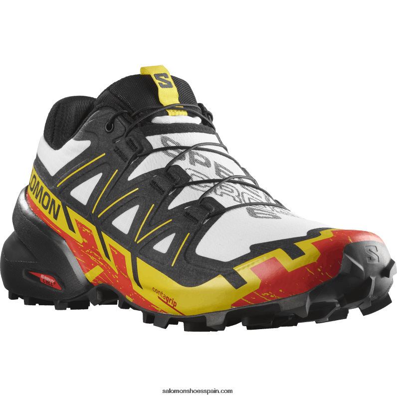 zapatillas de trail running para hombre - speedcross 6 Salomon 00B0PZ1451 blanco/negro/amarillo imperio