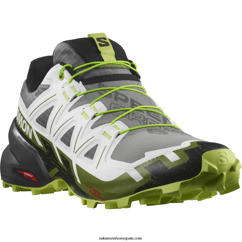 zapatillas de trail running para hombre - speedcross 6 Salomon 00B0PZ1457 negro/blanco/lima ácida