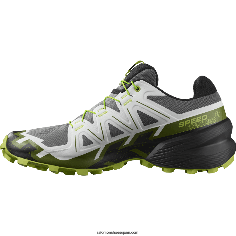 zapatillas de trail running para hombre - speedcross 6 Salomon 00B0PZ1457 negro/blanco/lima ácida