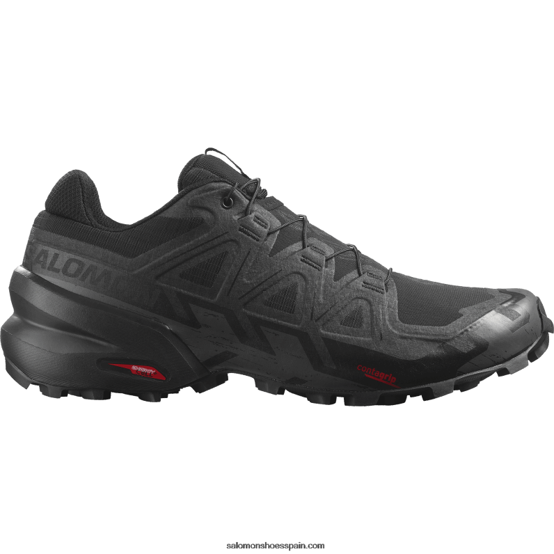 zapatillas de trail running para hombre - speedcross 6 de ancho Salomon 00B0PZ1471 negro/fantasma
