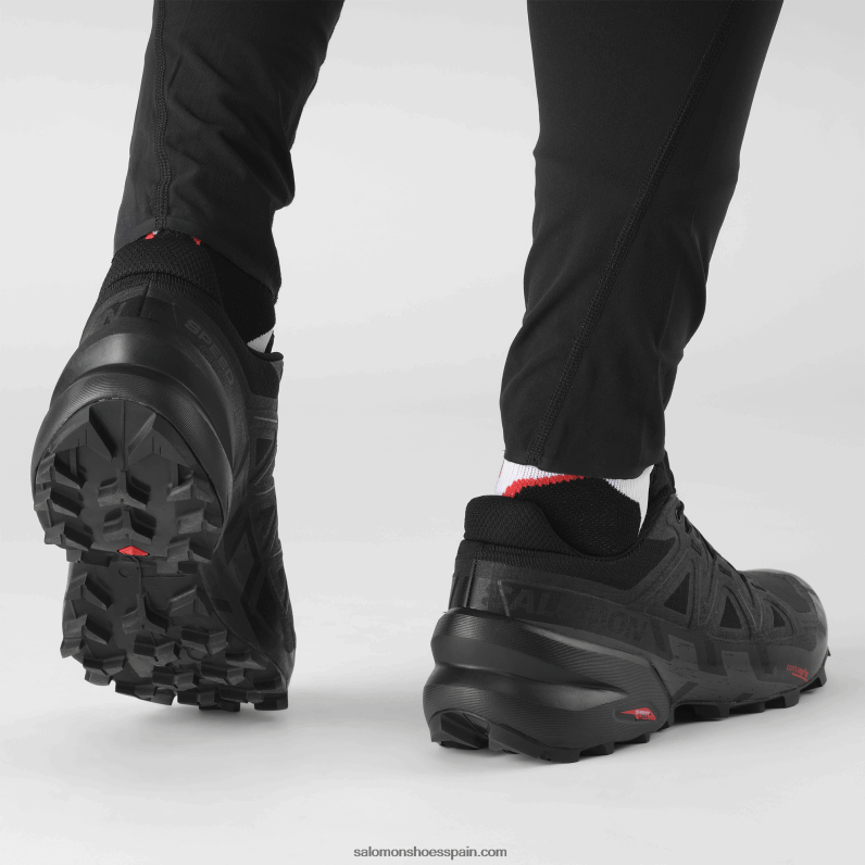 zapatillas de trail running para hombre - speedcross 6 de ancho Salomon 00B0PZ1471 negro/fantasma