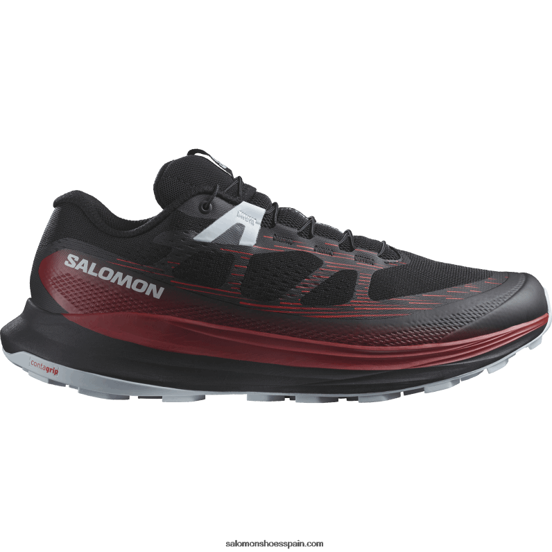 zapatillas de trail running para hombre - ultra glide 2 Salomon 00B0PZ1439 negro/rojo ciclista/azul perla