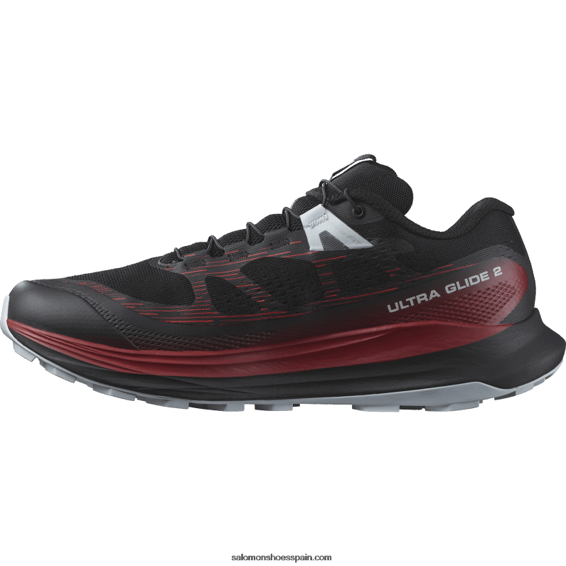 zapatillas de trail running para hombre - ultra glide 2 Salomon 00B0PZ1439 negro/rojo ciclista/azul perla