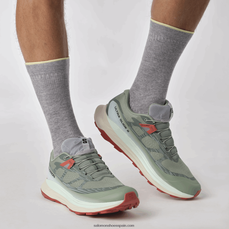 zapatillas de trail running para hombre - ultra glide 2 Salomon 00B0PZ1440 nenúfar/agua blanqueada/salsa picante