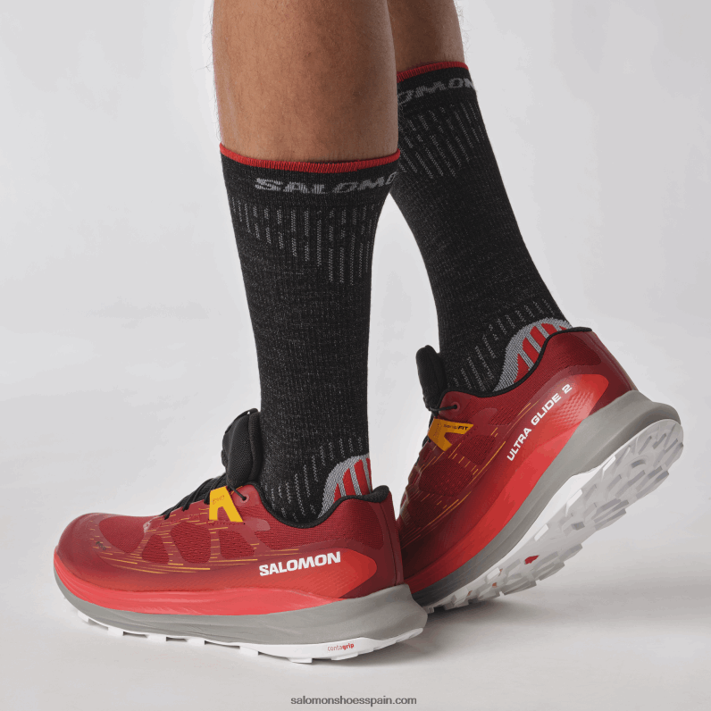 zapatillas de trail running para hombre - ultra glide 2 gore-tex Salomon 00B0PZ1442 rojo ciclismo/gris escarcha/cúrcuma