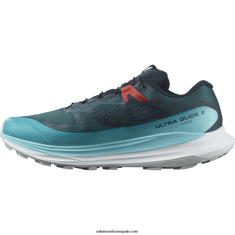 zapatillas de trail running para hombre - ultra glide 2 wide Salomon 00B0PZ1469 atlántico profundo/azul resplandor/rojo fuego