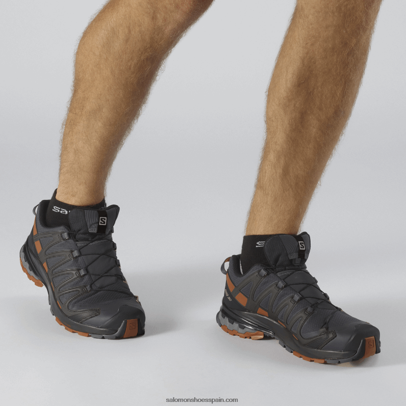zapatillas de trail running para hombre - xa pro 3d v8 gore-tex wide Salomon 00B0PZ1472 ébano/café caramelo/negro