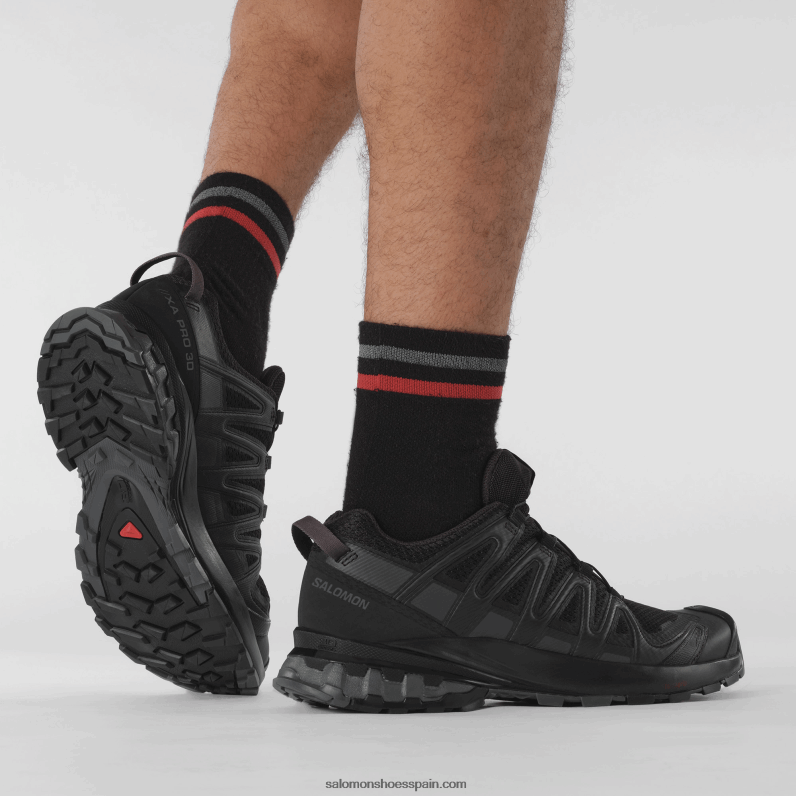 zapatillas de trail running para hombre - xa pro 3d v8 wide Salomon 00B0PZ1474 negro/imán