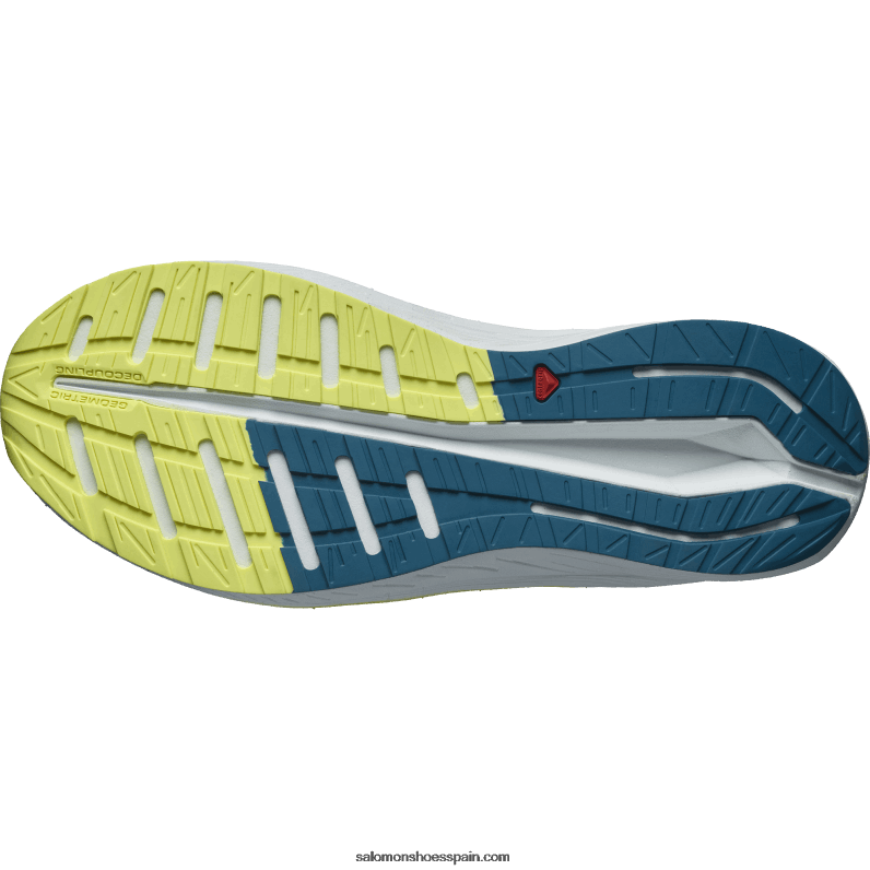 zapatillas de running para hombre - aero blaze wide Salomon 00B0PZ58 cenizas azules/lima soleado/zafiro oscuro