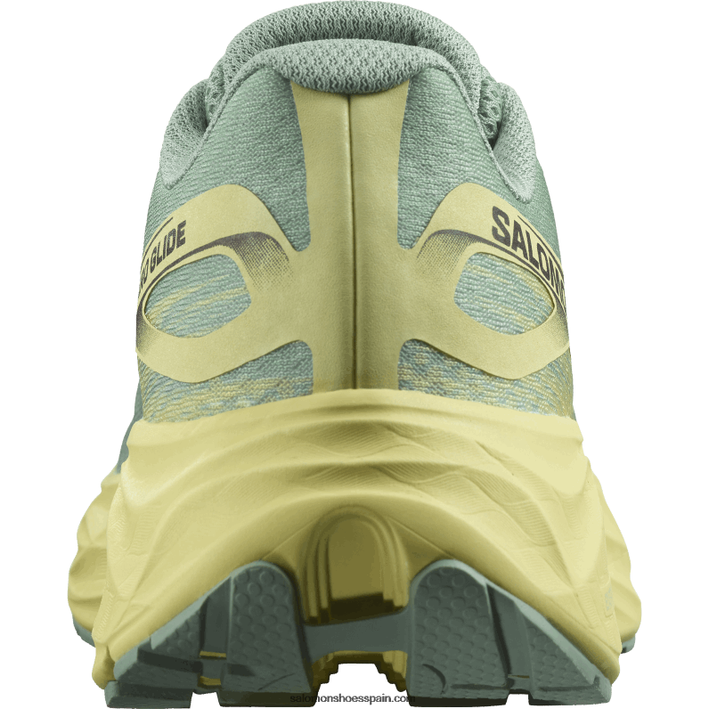 zapatillas de running para hombre - aero glide Salomon 00B0PZ1062 verde granito/iris amarillo/blanco