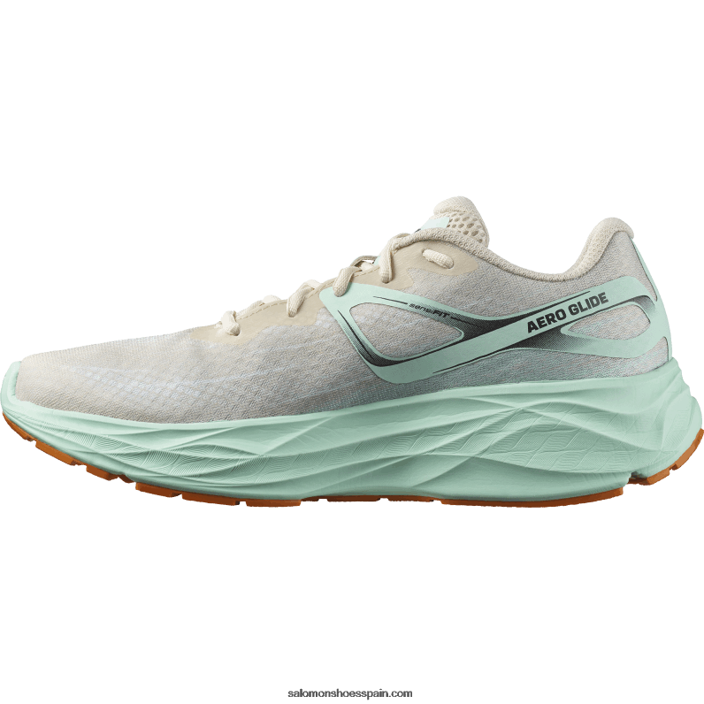zapatillas de running para hombre - aero glide Salomon 00B0PZ1066 arena blanqueada/yuca/pimienta naranja