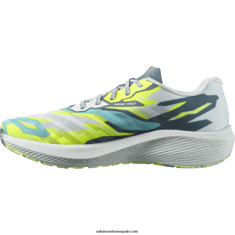 zapatillas de running para hombre - aero volt Salomon 00B0PZ59 blanco/azul china/amarillo de seguridad
