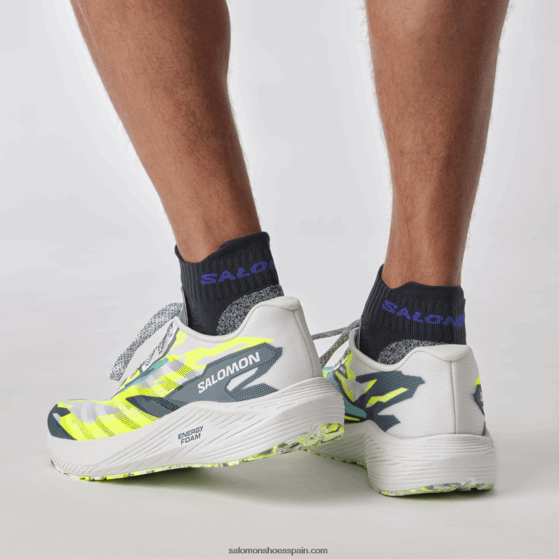 zapatillas de running para hombre - aero volt Salomon 00B0PZ59 blanco/azul china/amarillo de seguridad