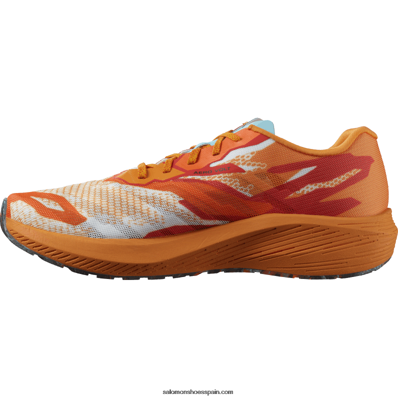 zapatillas de running para hombre - aero volt Salomon 00B0PZ60 cúrcuma/rojo fuego/resplandor azul