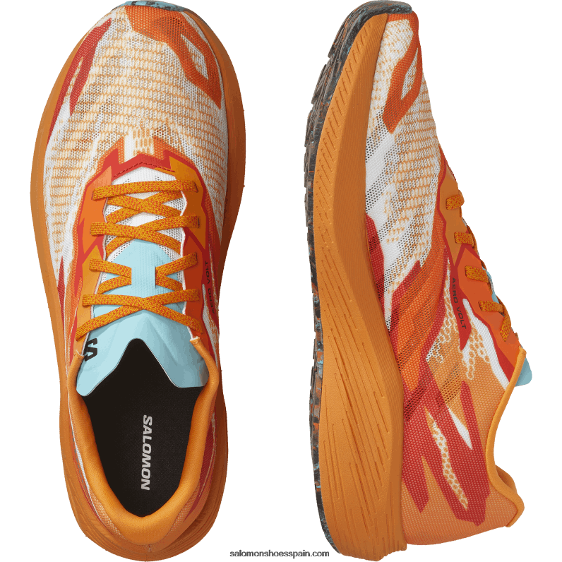 zapatillas de running para hombre - aero volt Salomon 00B0PZ60 cúrcuma/rojo fuego/resplandor azul