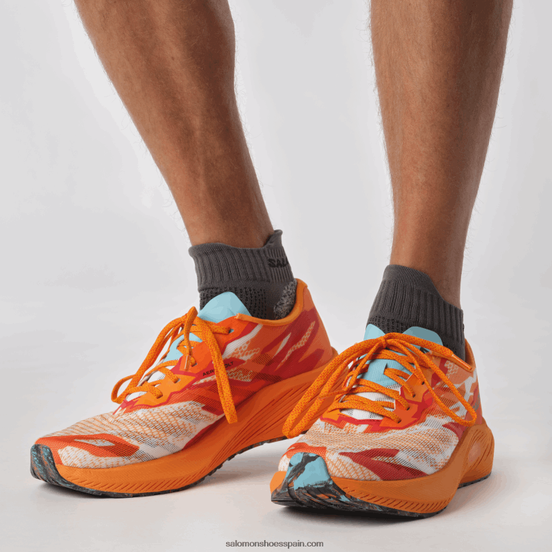 zapatillas de running para hombre - aero volt Salomon 00B0PZ60 cúrcuma/rojo fuego/resplandor azul
