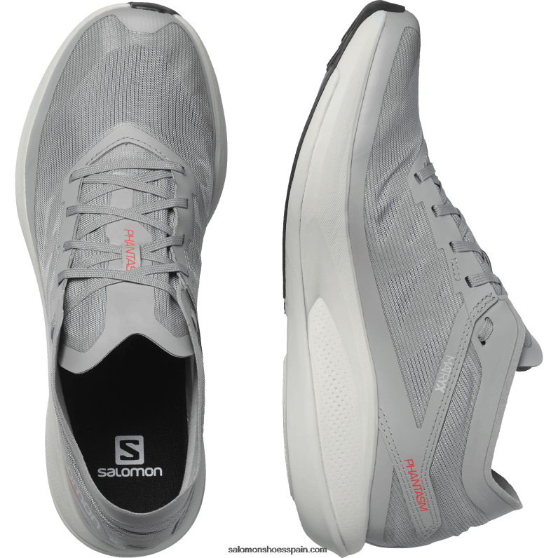 zapatillas de running para hombre - fantasma Salomon 00B0PZ1074 aleación/roca lunar/rojo amapola