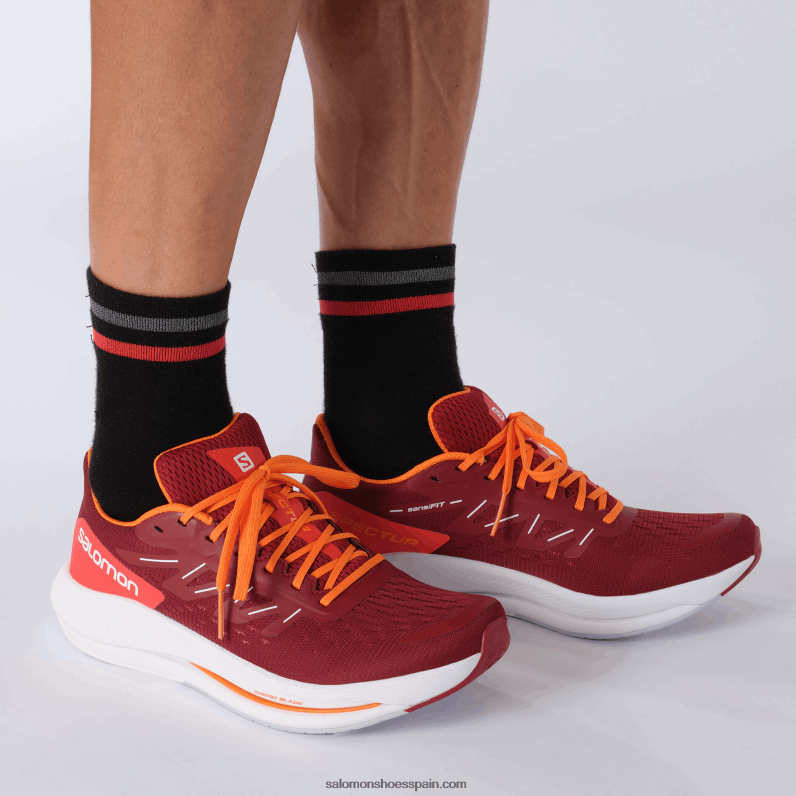 zapatillas de running para hombre - spectur Salomon 00B0PZ1077 ciclismo rojo/naranja vibrante/púrpura jaspeado