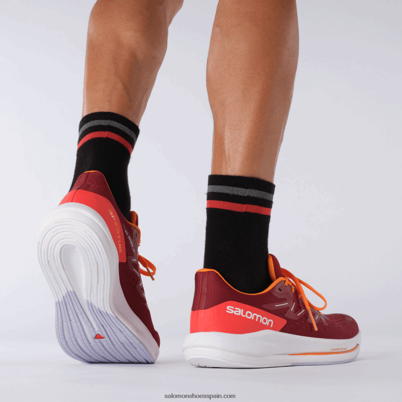 zapatillas de running para hombre - spectur Salomon 00B0PZ1077 ciclismo rojo/naranja vibrante/púrpura jaspeado