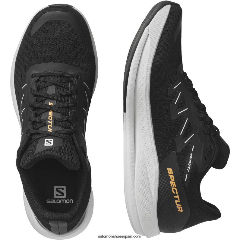 zapatillas de running para hombre - spectur Salomon 00B0PZ1078 negro/blanco/naranja brillante