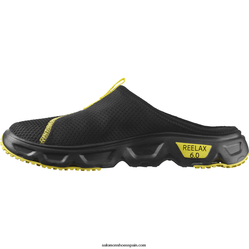 zapatos de recuperación para hombre - reelax slide 6.0 Salomon 00B0PZ1488 negro/ranúnculo