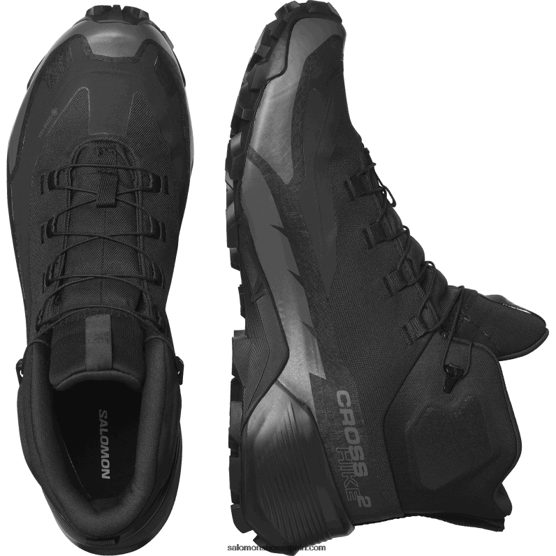 Botas de senderismo para hombre - Cross Hike 2 Mid Gore-Tex Salomon 00B0PZ36 negro/imán