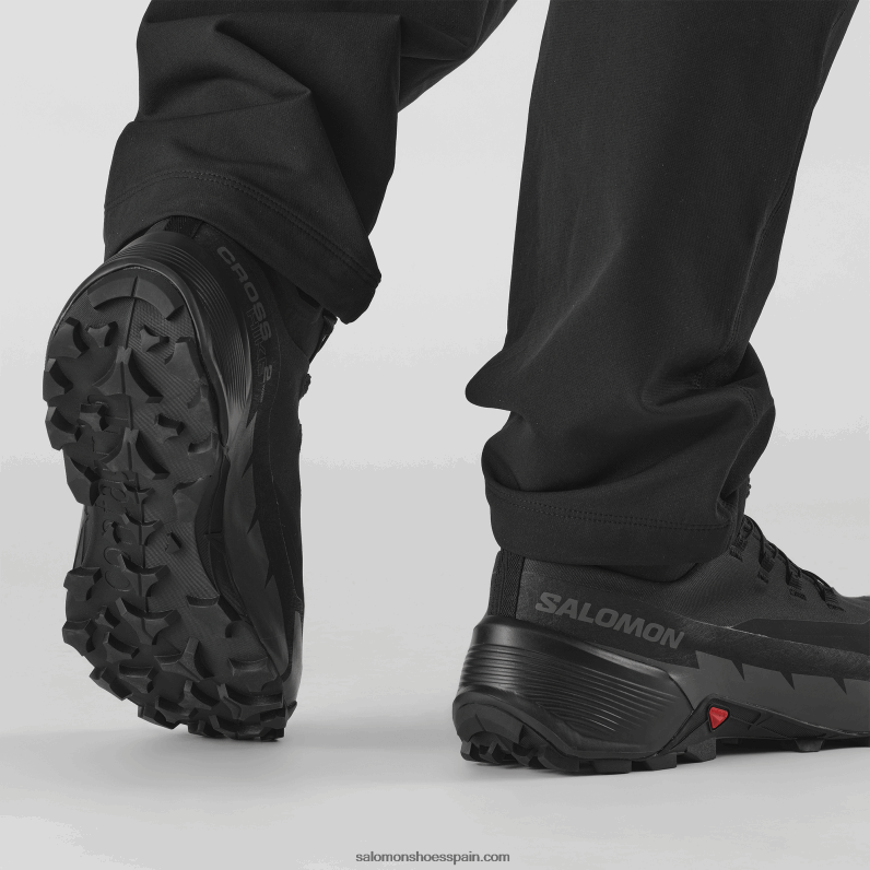 Botas de senderismo para hombre - Cross Hike 2 Mid Gore-Tex Wide Salomon 00B0PZ19 negro/imán