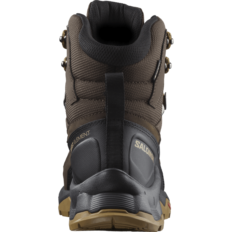 botas de montaña de cuero para hombre - elemento de búsqueda gore-tex Salomon 00B0PZ49 delicioso/negro/dorado opaco