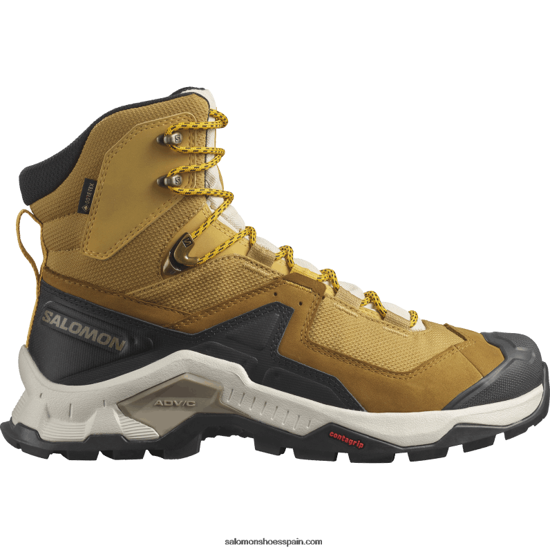 botas de montaña de cuero para hombre - elemento de búsqueda gore-tex Salomon 00B0PZ50 comino/arena blanqueada/azafrán