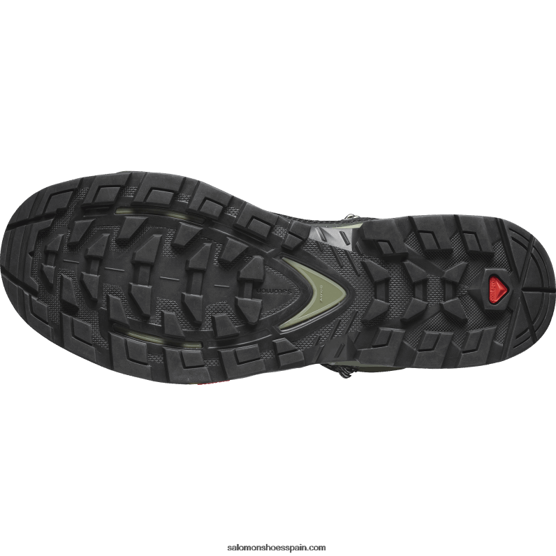 botas de montaña de cuero para hombre - elemento de búsqueda gore-tex Salomon 00B0PZ51 negro/verde liquen profundo/noche oliva