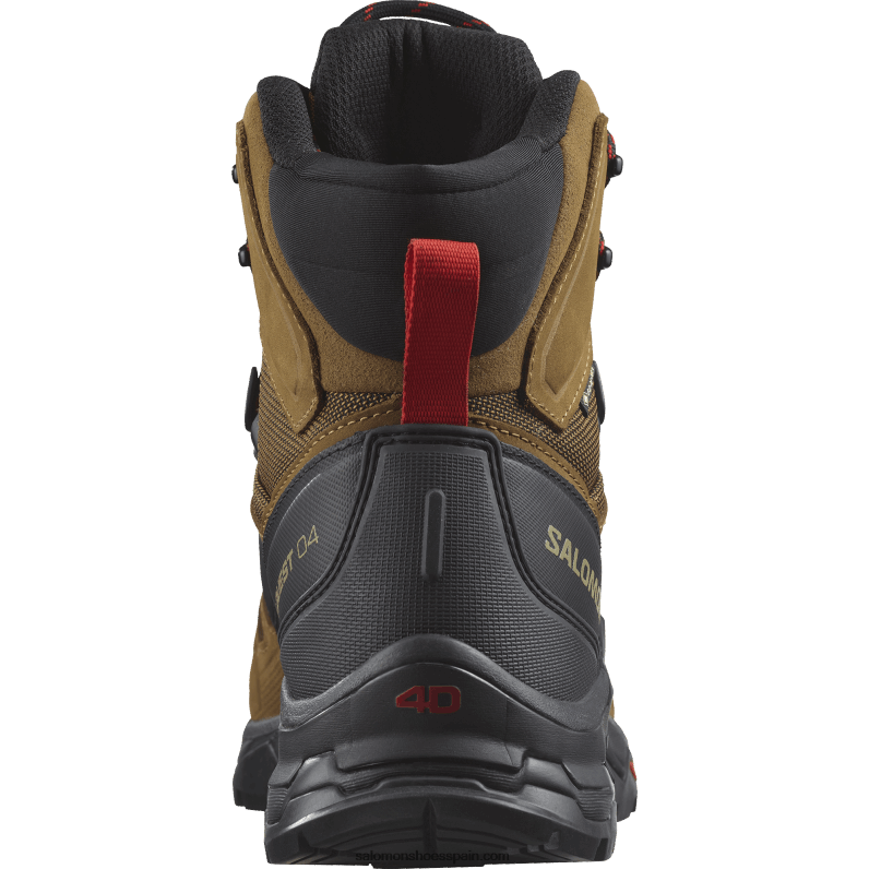 botas de montaña de cuero para hombre - quest 4 gore-tex Salomon 00B0PZ4 goma/negro/rojo fuego