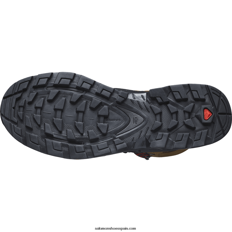 botas de montaña de cuero para hombre - quest 4 gore-tex Salomon 00B0PZ4 goma/negro/rojo fuego