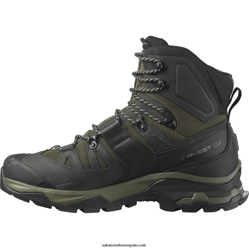 botas de montaña de cuero para hombre - quest 4 gore-tex Salomon 00B0PZ5 noche de oliva/turba/safari