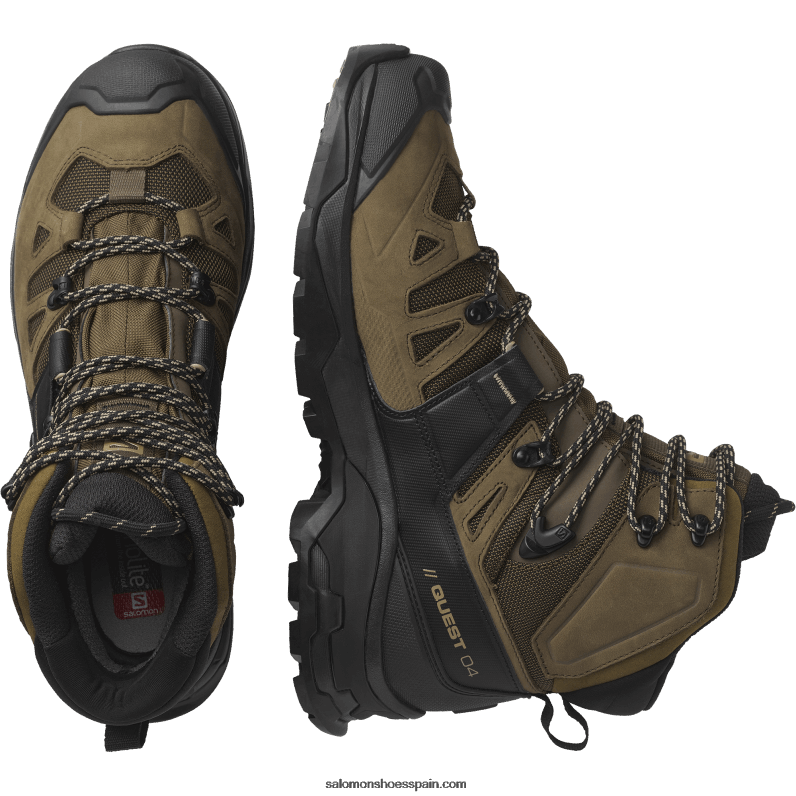 botas de montaña de cuero para hombre - quest 4 gore-tex Salomon 00B0PZ6 palma del desierto/negro/kelp