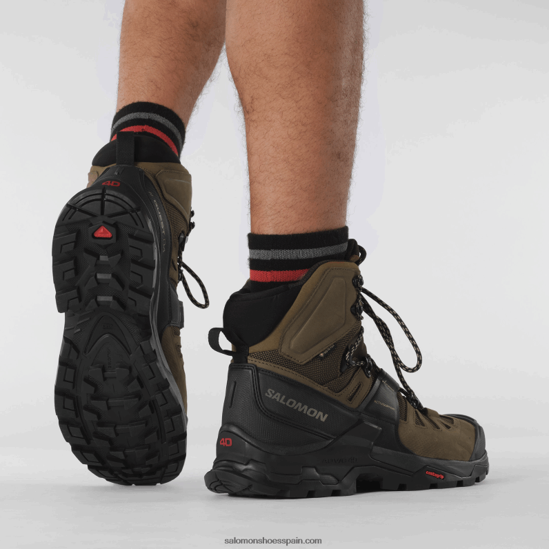 botas de montaña de cuero para hombre - quest 4 gore-tex Salomon 00B0PZ6 palma del desierto/negro/kelp