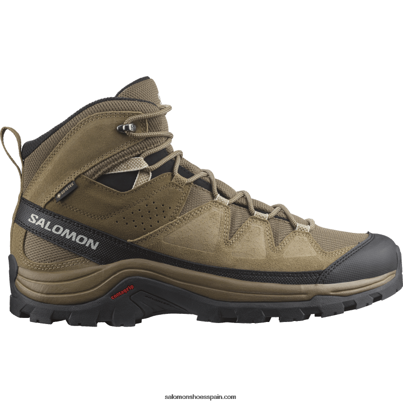 botas de montaña de cuero para hombre - quest rove gore-tex Salomon 00B0PZ52 canguro/kelp/negro