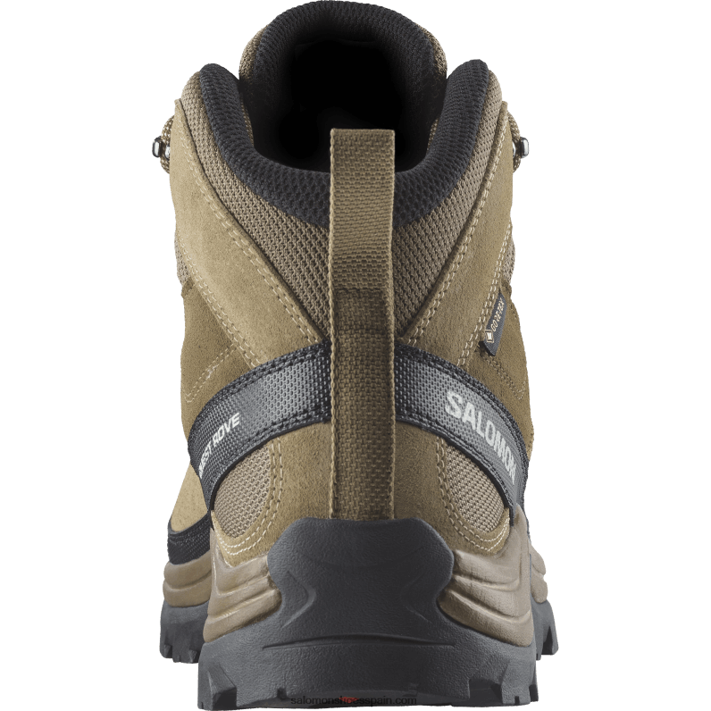 botas de montaña de cuero para hombre - quest rove gore-tex Salomon 00B0PZ52 canguro/kelp/negro