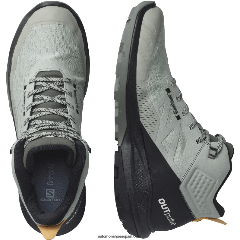 botas de montaña para hombre - outpulse mid gore-tex Salomon 00B0PZ31 hierro forjado/negro/naranja vibrante