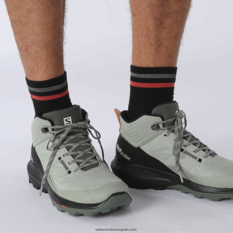 botas de montaña para hombre - outpulse mid gore-tex Salomon 00B0PZ31 hierro forjado/negro/naranja vibrante