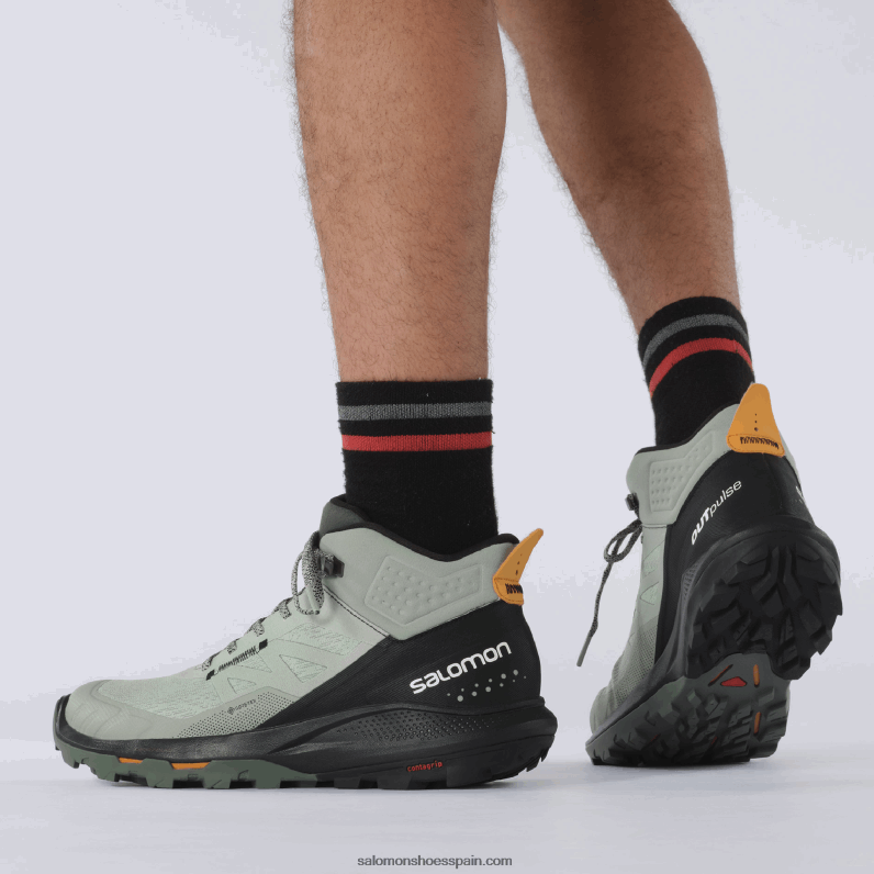 botas de montaña para hombre - outpulse mid gore-tex Salomon 00B0PZ31 hierro forjado/negro/naranja vibrante
