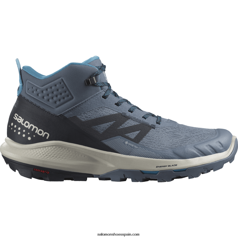 botas de montaña para hombre - outpulse mid gore-tex Salomon 00B0PZ32 azul china/carbono/roca lunar