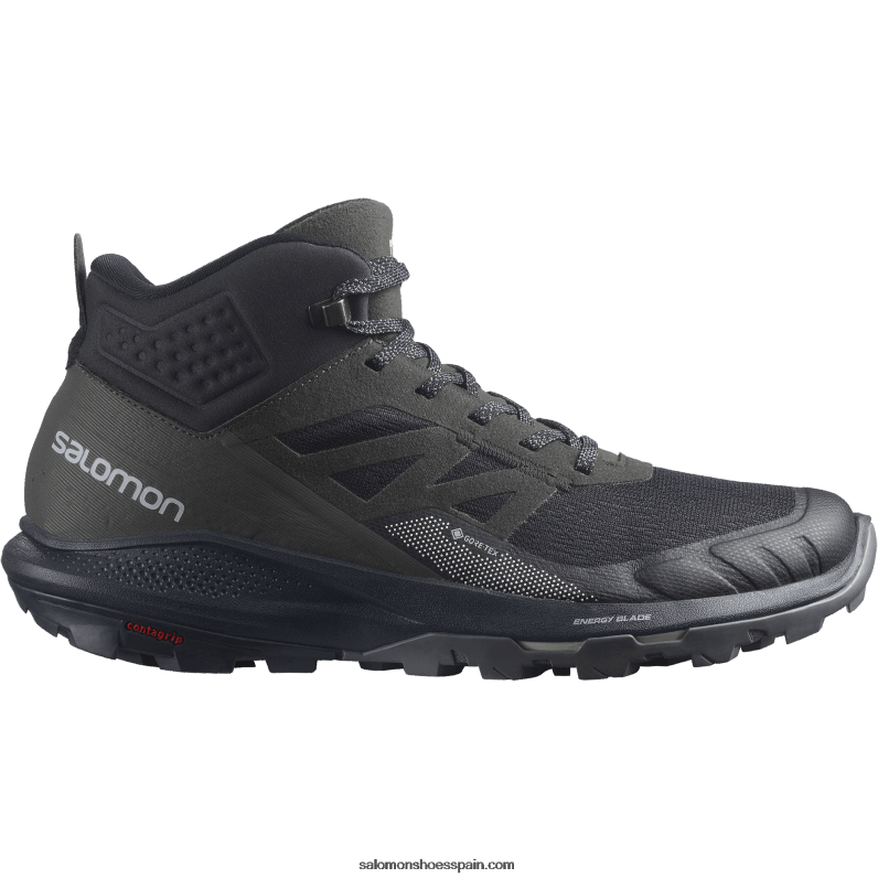 botas de montaña para hombre - outpulse mid gore-tex Salomon 00B0PZ33 negro/ébano/vainilla hielo