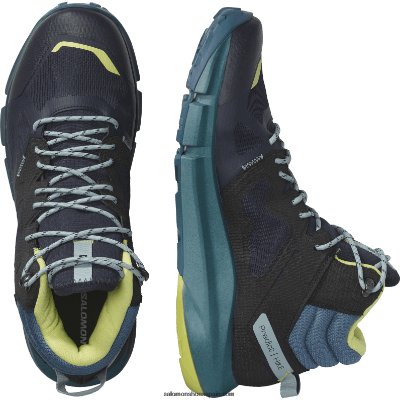 botas de montaña para hombre - predecir caminata mid gore-tex Salomon 00B0PZ56 zafiro oscuro/ceniza azul/lima soleado