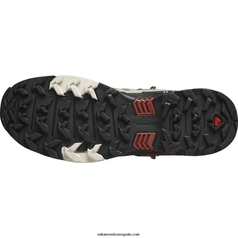 botas de montaña para hombre - x ultra 4 mid gore-tex Salomon 00B0PZ11 caqui vintage/negro/henna tostada