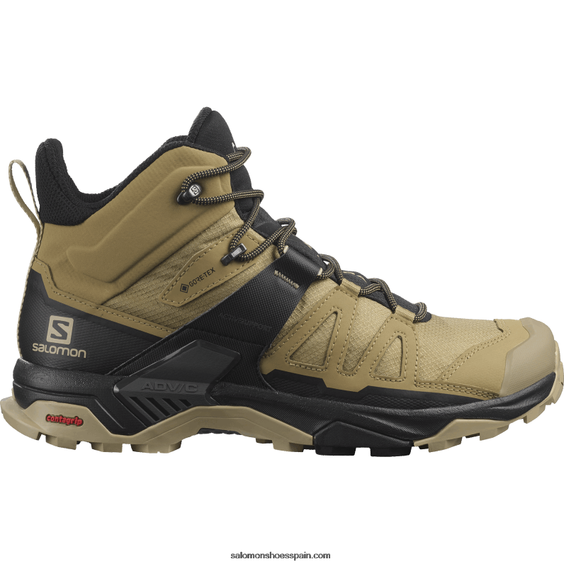 botas de montaña para hombre - x ultra 4 mid gore-tex Salomon 00B0PZ12 algas/negro/safari