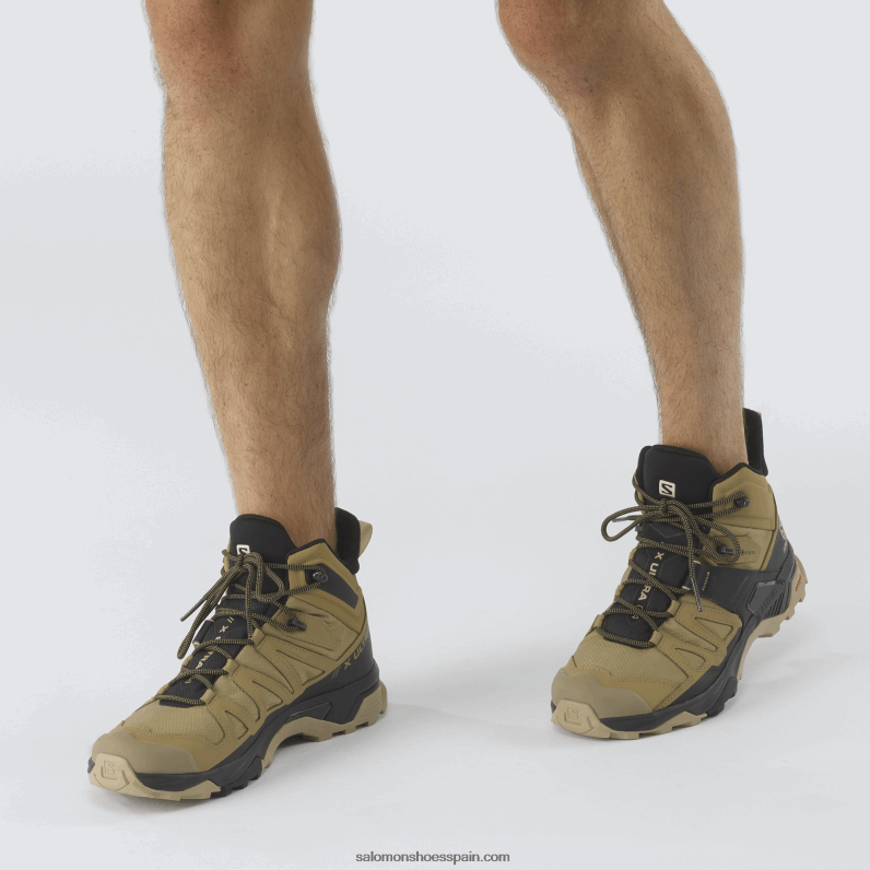 botas de montaña para hombre - x ultra 4 mid gore-tex Salomon 00B0PZ12 algas/negro/safari