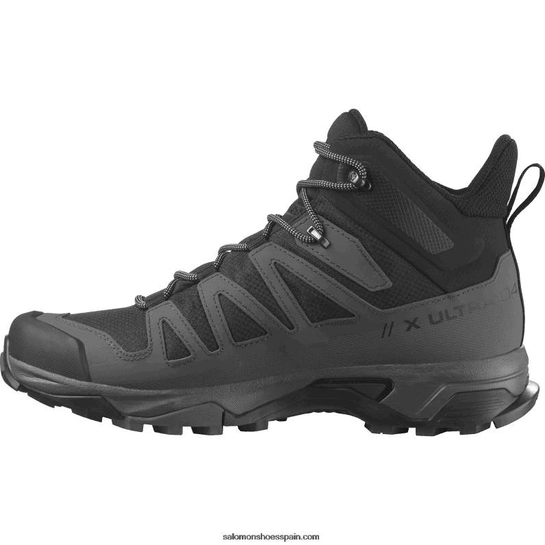 botas de montaña para hombre - x ultra 4 mid gore-tex Salomon 00B0PZ8 negro/imán/azul perla