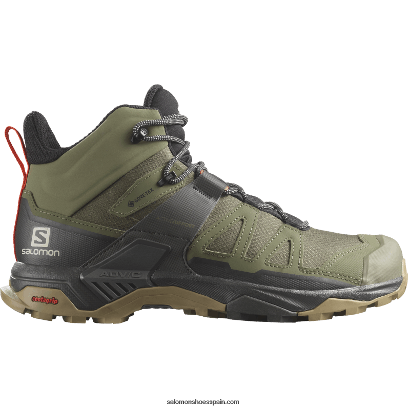botas de montaña para hombre - x ultra 4 mid gore-tex Salomon 00B0PZ9 verde liquen profundo/turba/kelp