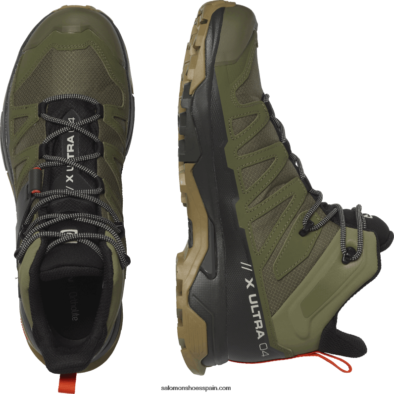 botas de montaña para hombre - x ultra 4 mid gore-tex Salomon 00B0PZ9 verde liquen profundo/turba/kelp