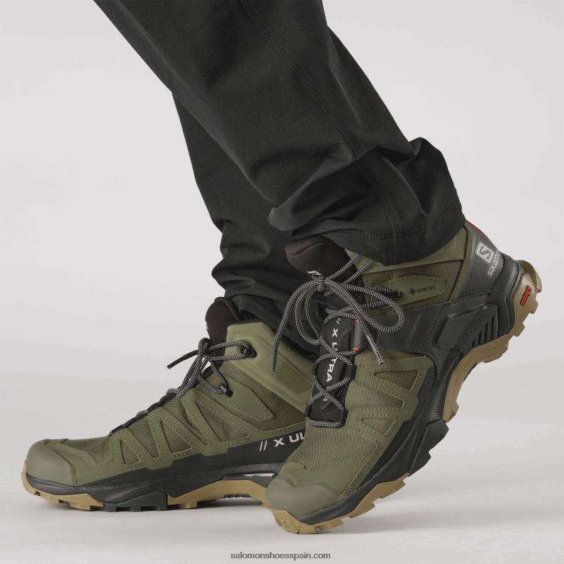 botas de montaña para hombre - x ultra 4 mid gore-tex Salomon 00B0PZ9 verde liquen profundo/turba/kelp